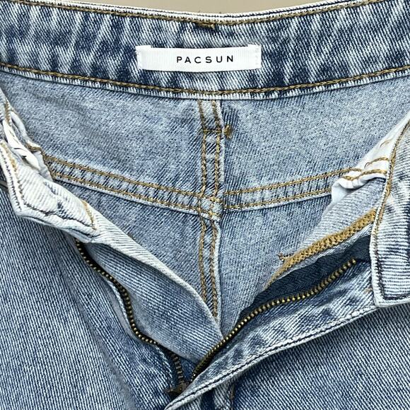 PacSun Mom Short Roll Up Mid Rise Blue Jean Shorts 27 - Picture 4 of 8